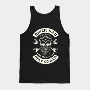 Biker Dad Like Normal Dad Only Cooler Motorcycle Skull Head Tank Top